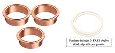 (3) 2" Copper Ferrule Beer Keg Still Adapter Tri Clover Reflux Column No Clamp