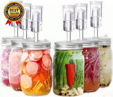 Fermentation Lids, 6 Set Fermentation Kit for Wide Mouth Jars, 6 Stainless Steel