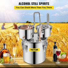 Moonshine Still Distiller 3Gal 12L Stainless Steel Water Distiller Copper Tube