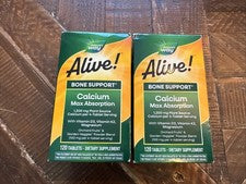 2 Nature's Way Alive! Calcium Bone Formula 120 Tablet Exp 05/31/2027 FREE SHIP