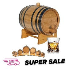1L Oak Aging Barrel with Stand, Bung & Spigot, Mini Whiskey Barrel