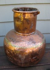 EARLY COPPER VESSEL DOVETAIL HUGE ALEMBIC STILL ? CHEMISTRY ARABIC GREEK ?