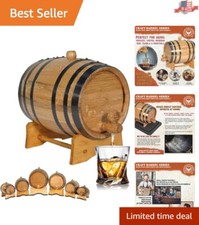 Crafted Oak Aging Barrel 2L with Stand - Ideal for Home Distillers & Mixologists