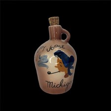Vintage Joy Joose Moonshine Jug MICHIGAN Souvenir Country Shine Jar Hillbilly