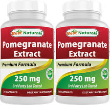 2 Pack Best Naturals Pomegranate 250 mg 120 Capsules