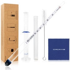 Alcohol Hydrometer Proof Tralle Test Jar Set HeavyDuty Tester Liquor Moonshine
