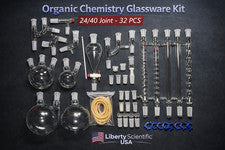 Liberty Scientific USA 24/40 Organic Chemistry Glassware Kit 32 PCS USA