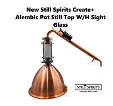 New S. Spirits Create+ Alembic Copper Pot Still Kit W/H  Sight Glass/Gin Basket